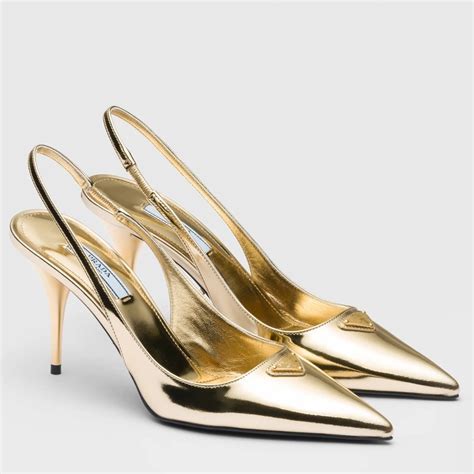 Prada 85mm Leather Slingback Pumps 